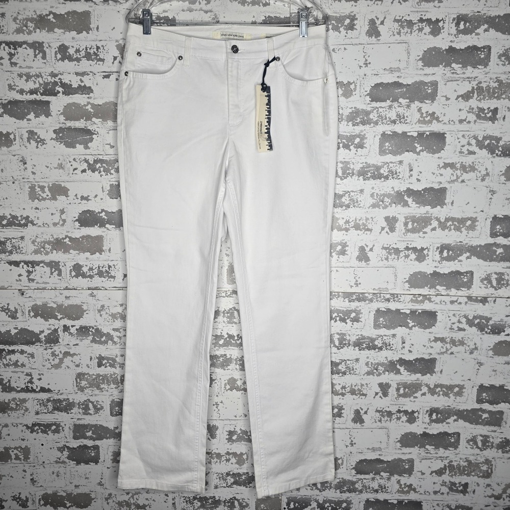 Jones New York Lexington Straight White Slimming Jeans Womens‎ 12 Short NWT